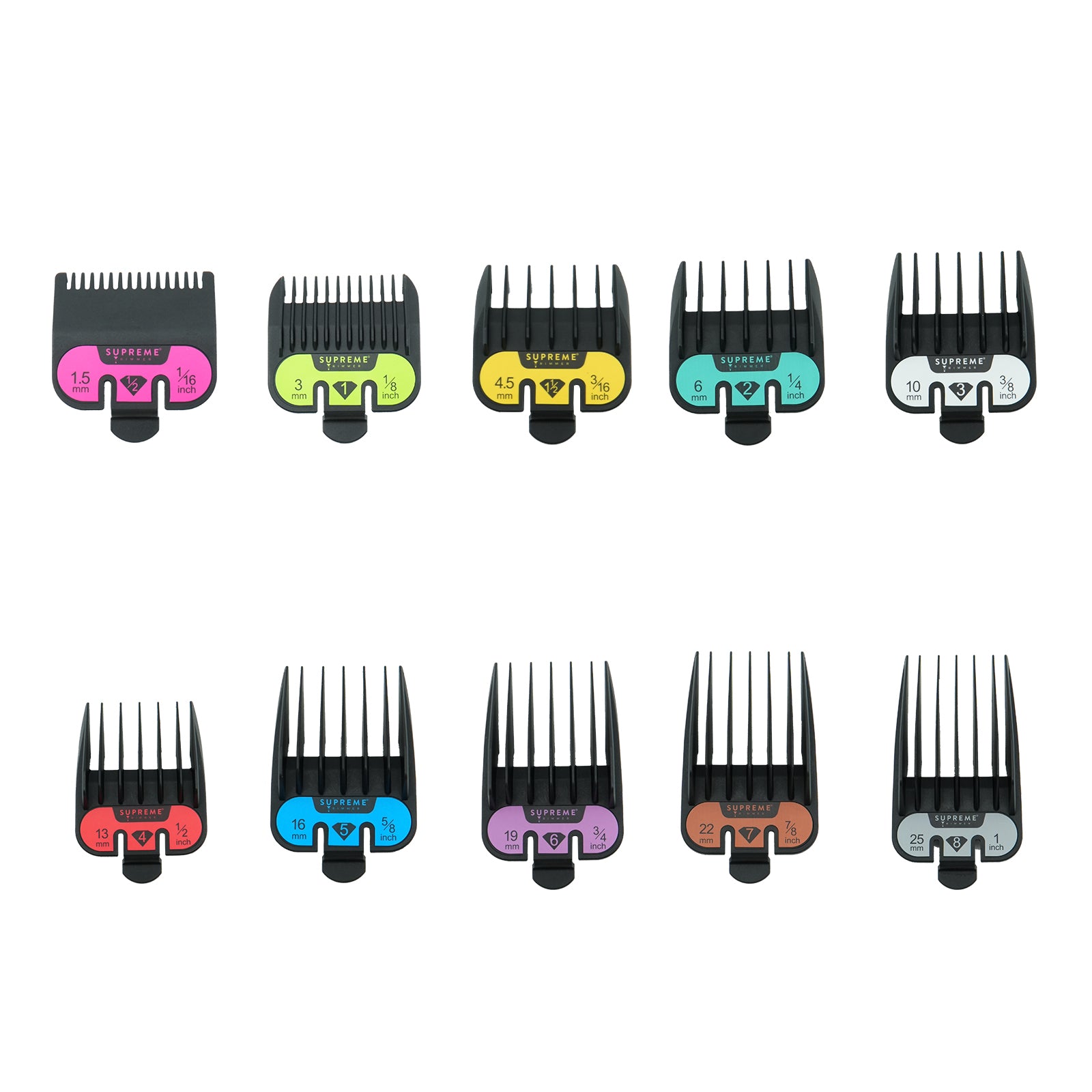 10 special Fit Premium Guards W/Tray CG101S - Clipper guards - Supreme Trimmer Mens Trimmer Grooming kit