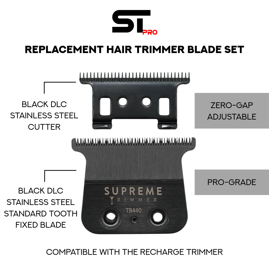 Recharge Replacement Blade - Hair Trimmer replacement blades - Supreme Trimmer Mens Trimmer Grooming kit
#STYLE_STANDARD TOOTH T-BLADE
