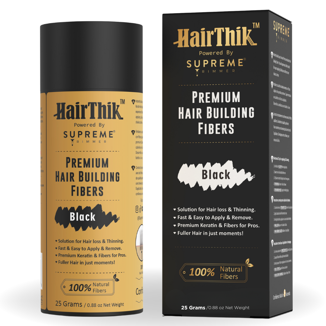 HairThik Hair Fibers - 25 grams - Hair Building Fibers - Supreme Trimmer Mens Trimmer Grooming kit 