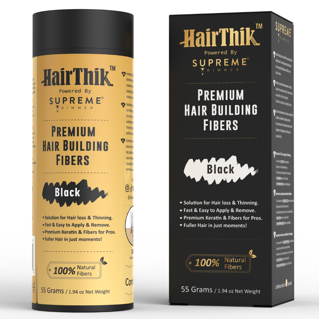 HairThik Hair Fibers - 55 grams - Hair Fiber - Supreme Trimmer Mens Trimmer Grooming kit 