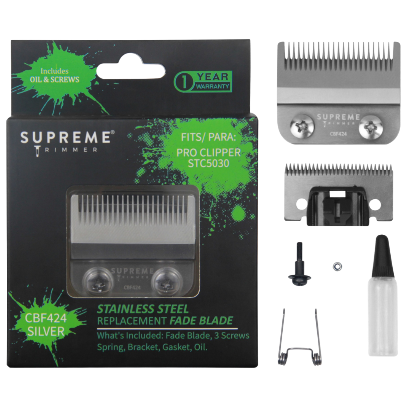 Steel Fade Blade CBF424 - Hair Clipper Replacement Blades - Supreme Trimmer Mens Trimmer Grooming kit