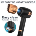 Brushless Hair Dryer - Hair Dryer - Supreme Trimmer Mens Trimmer Grooming kit 
#COLOR_BLACK