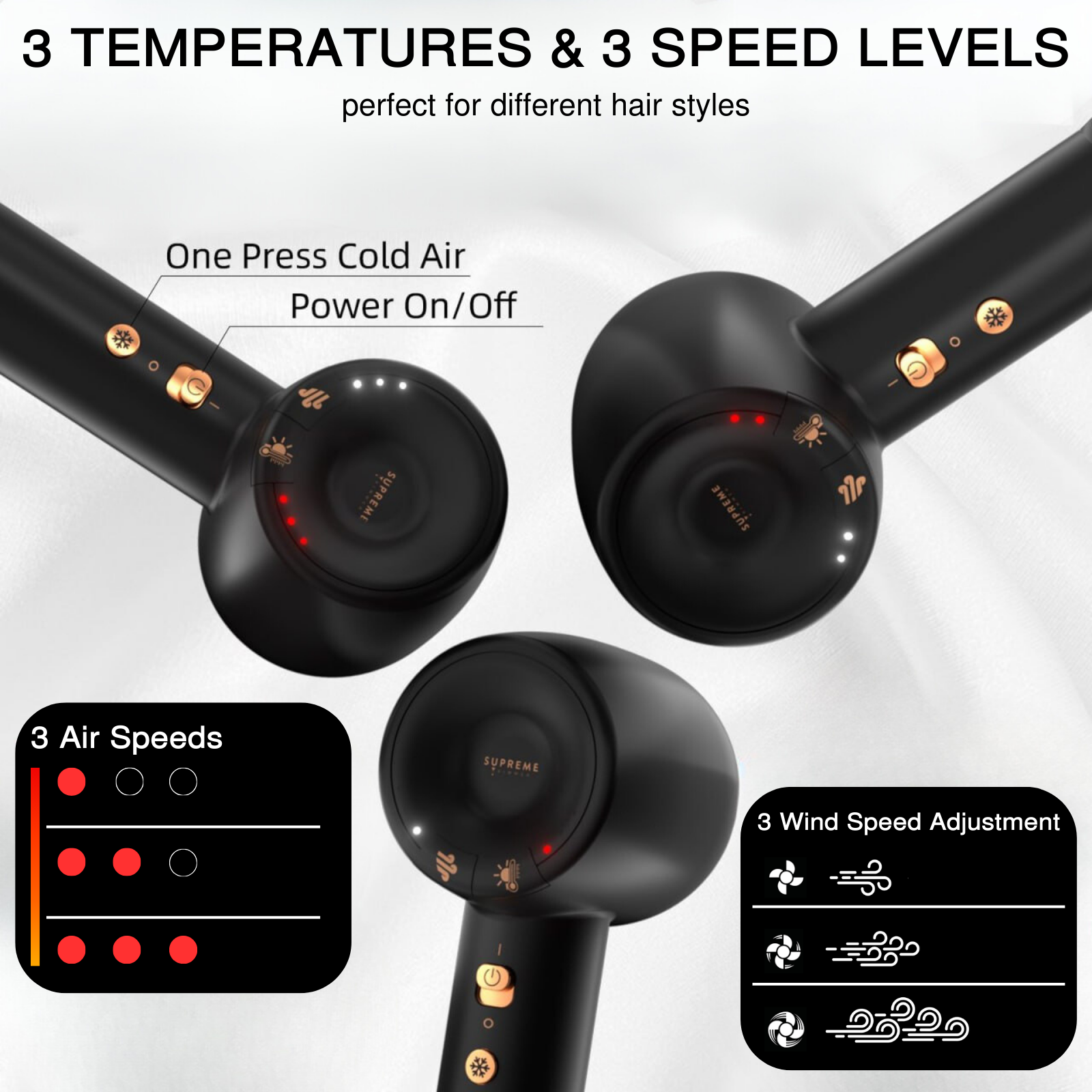 Brushless Hair Dryer - Hair Dryer - Supreme Trimmer Mens Trimmer Grooming kit 
#COLOR_BLACK
