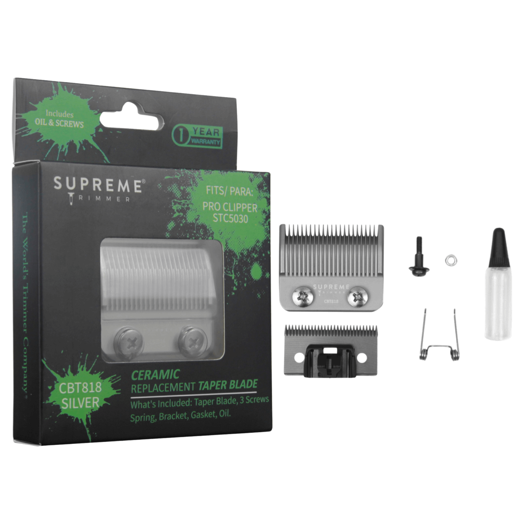 Ceramic Taper Blade CBT818 - Hair Clipper Replacement Blades - Supreme Trimmer Mens Trimmer Grooming kit 