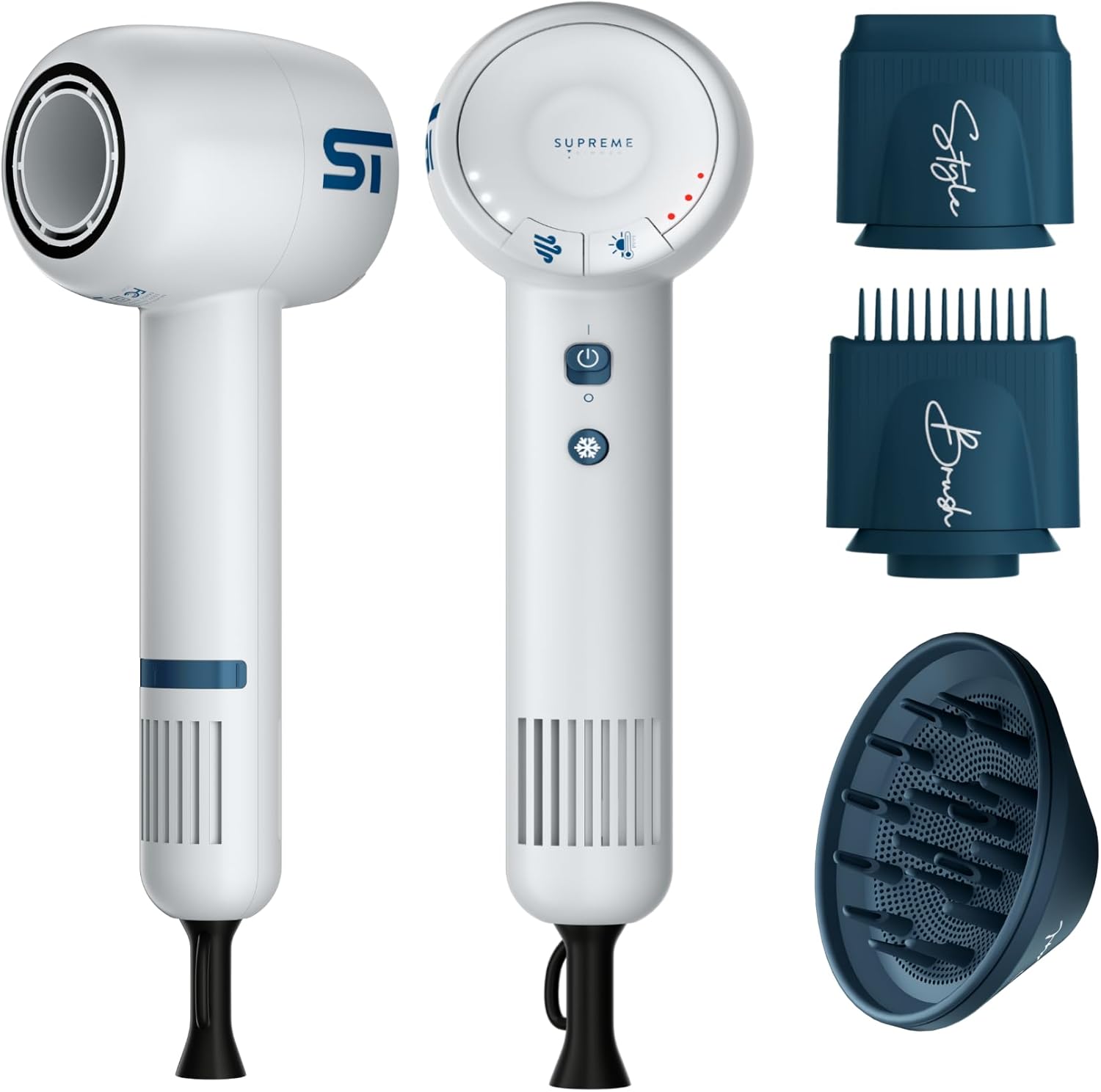 Brushless Motor Hair Dryer with Diffuser Attachment