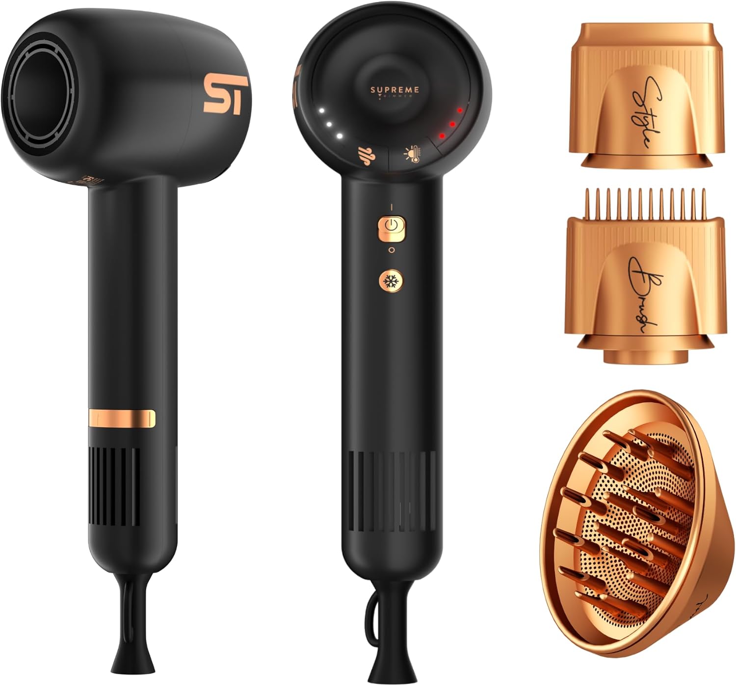 Brushless Motor Hair Dryer with Diffuser Attachment