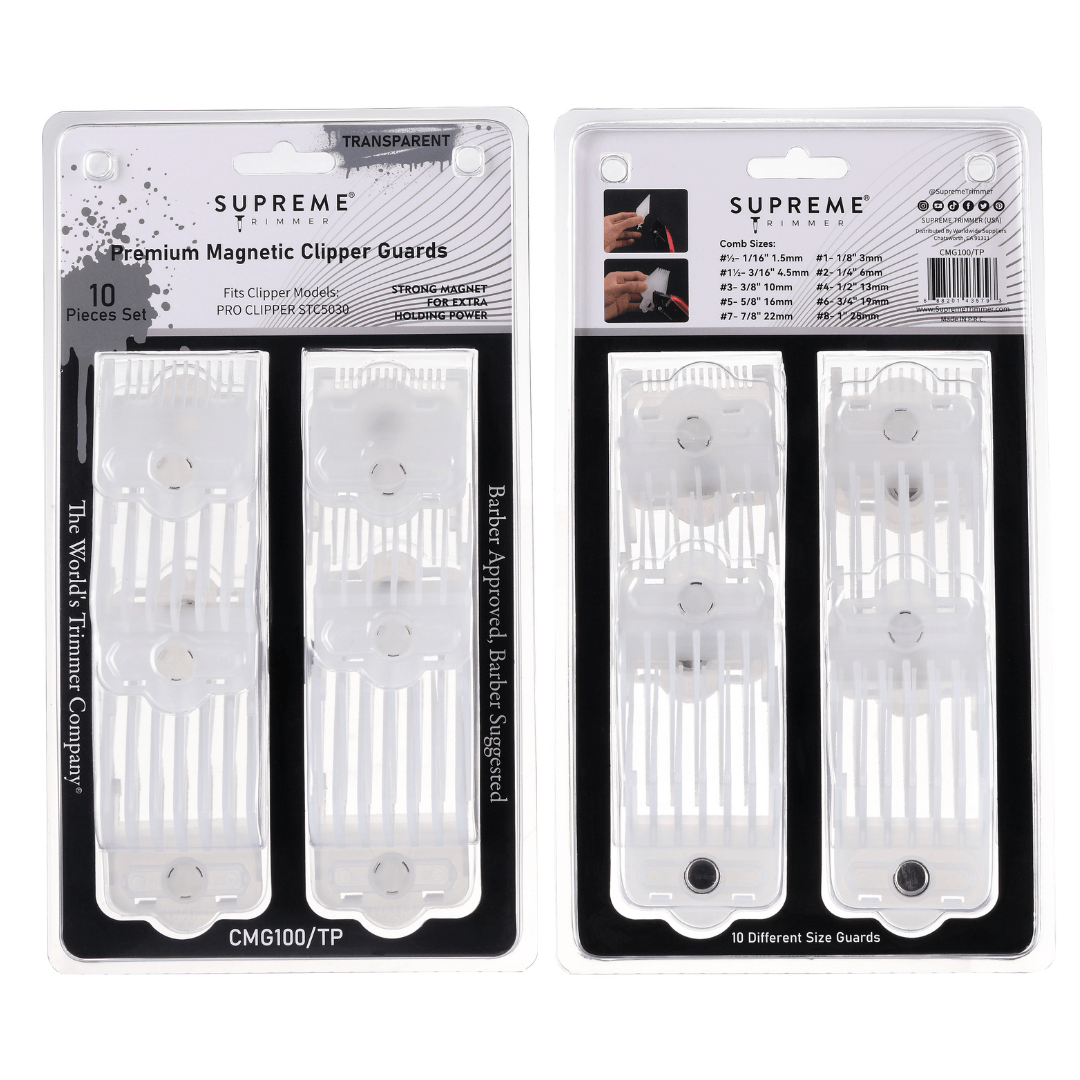 Magnetic/Clip Guards for Clippers (10 piece) CMG100 - Clipper guards - Supreme Trimmer Mens Trimmer Grooming kit 
#COLOR_TRANSPARENT