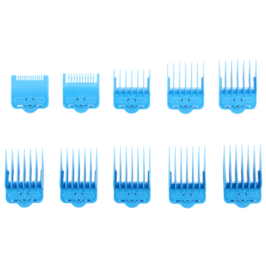 Magnetic/Clip Guards for Clippers (10 piece) CMG100 - Clipper guards - Supreme Trimmer Mens Trimmer Grooming kit 
#COLOR_BLUE