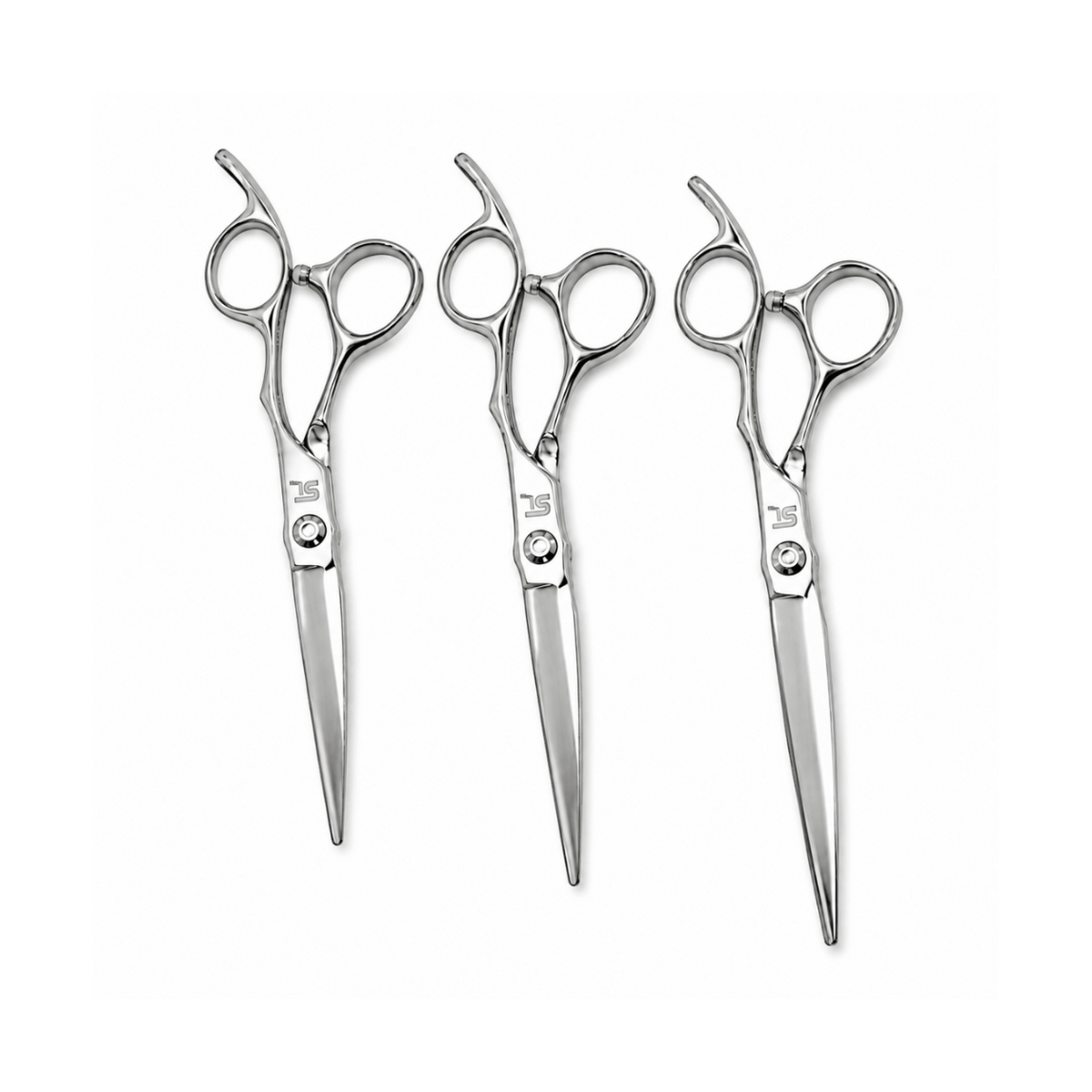 Supreme Trimmer professional barber shears shown in 3 available size options