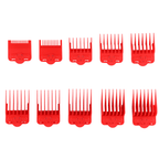 Magnetic/Clip Guards for Clippers (10 piece) CMG100 - Clipper guards - Supreme Trimmer Mens Trimmer Grooming kit 
#COLOR_RED