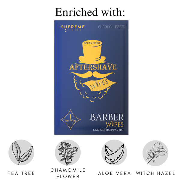 Aftershave Wipes™ by Supreme Trimmer Aftershave infused Wipes