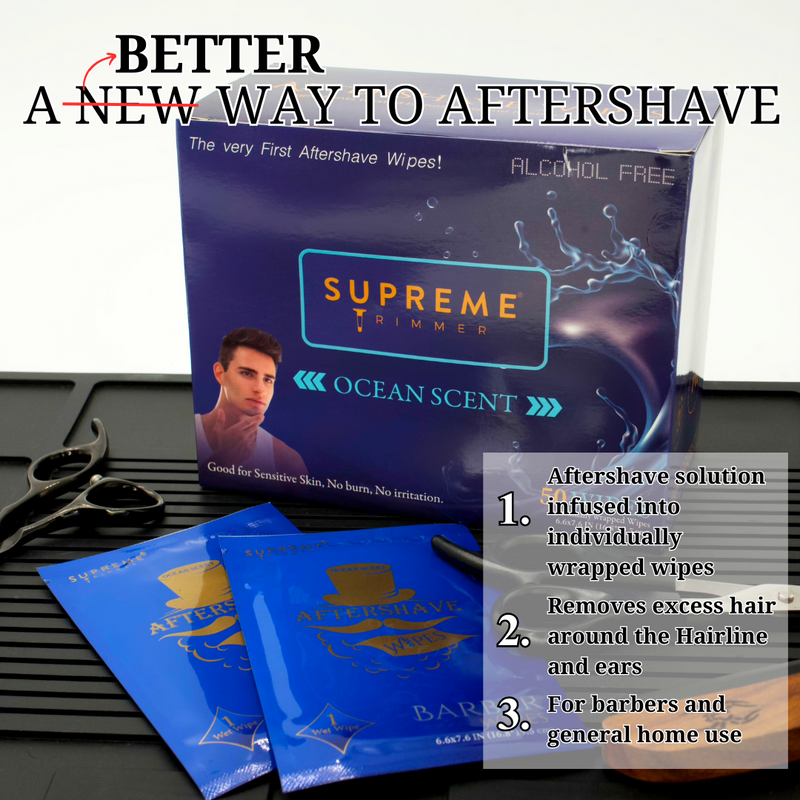 Aftershave Wipes™ by Supreme Trimmer Aftershave infused Wipes