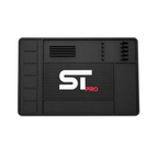 Black Supreme Trimmer magnetic barber station mat with left-side tool storage