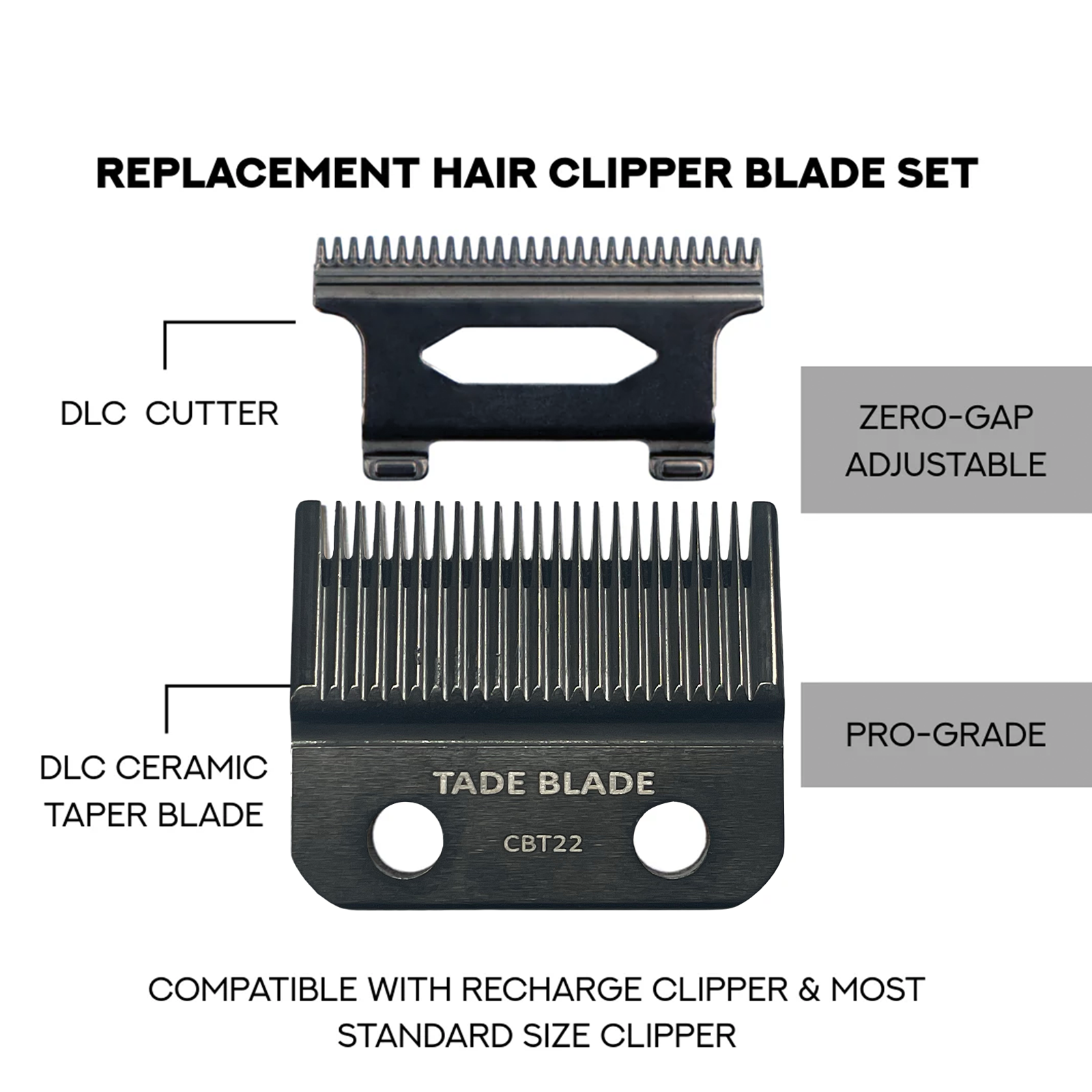 TADE BLADE BRAND FOR RECHARGE CLIPPER BLADE-CBT22