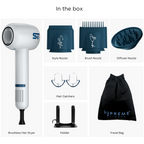 Brushless Motor Hair Dryer - Hair Dryer - Supreme Trimmer Mens Trimmer Grooming kit 
#COLOR_WHITE