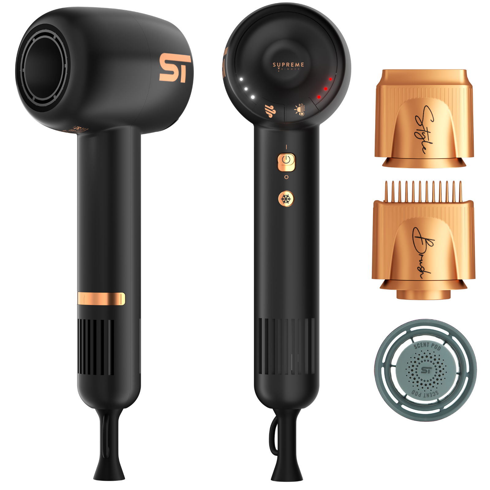 Brushless Motor Hair Dryer - Hair Dryer - Supreme Trimmer Mens Trimmer Grooming kit 
#COLOR_BLACK