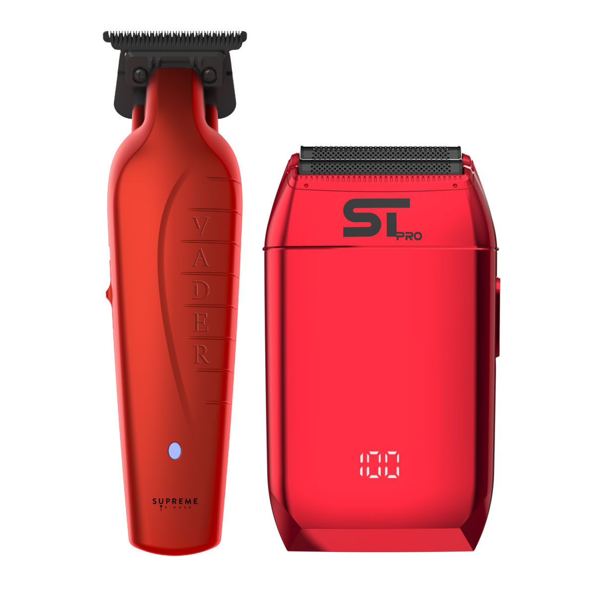 VADER professional barber trimmer and Crunch foil shaver Pro-Performance Duo - red