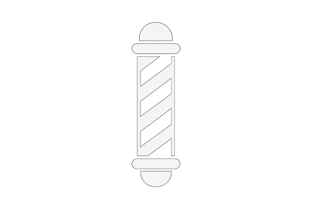 barber pole icon white with black background