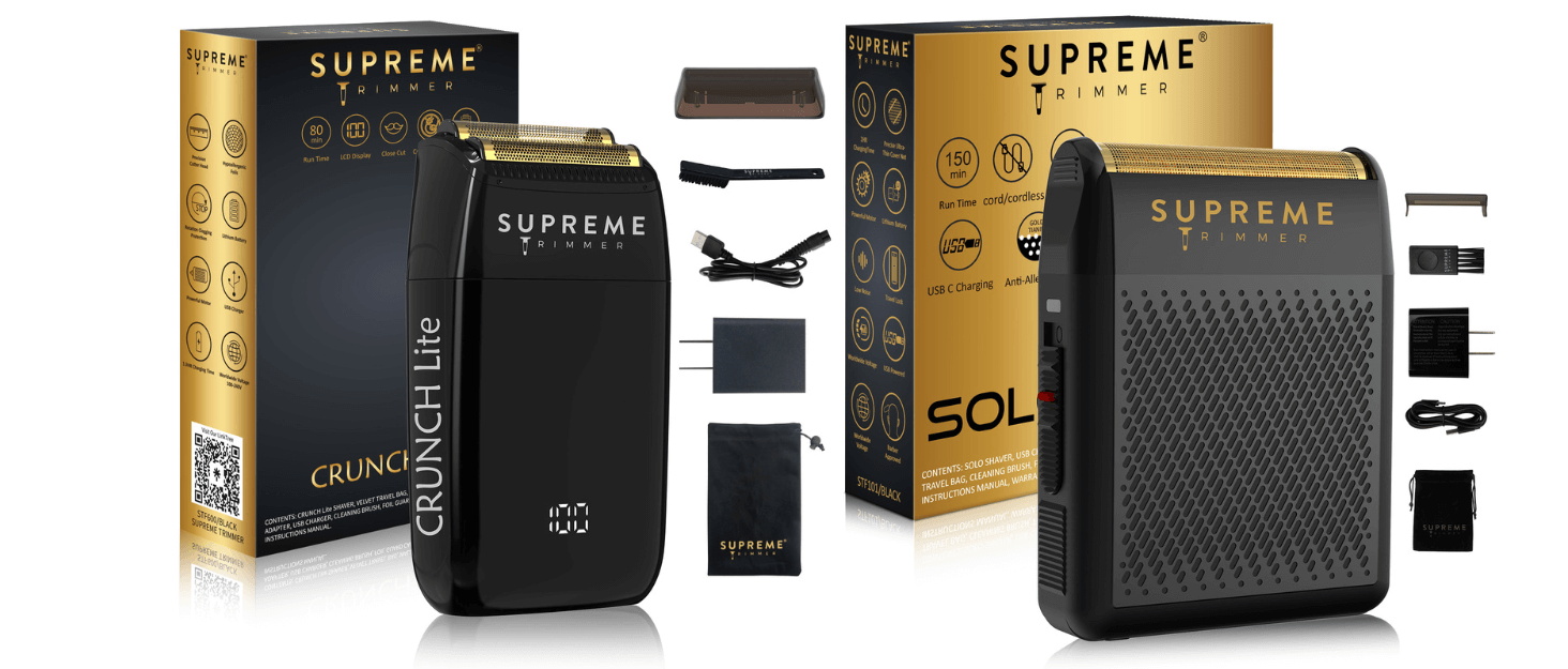 Crunch™ Lite & Solo™ Shaver Bundle - Electric Razors - Supreme Trimmer Mens Trimmer Grooming kit 
#COLOR_BLACK