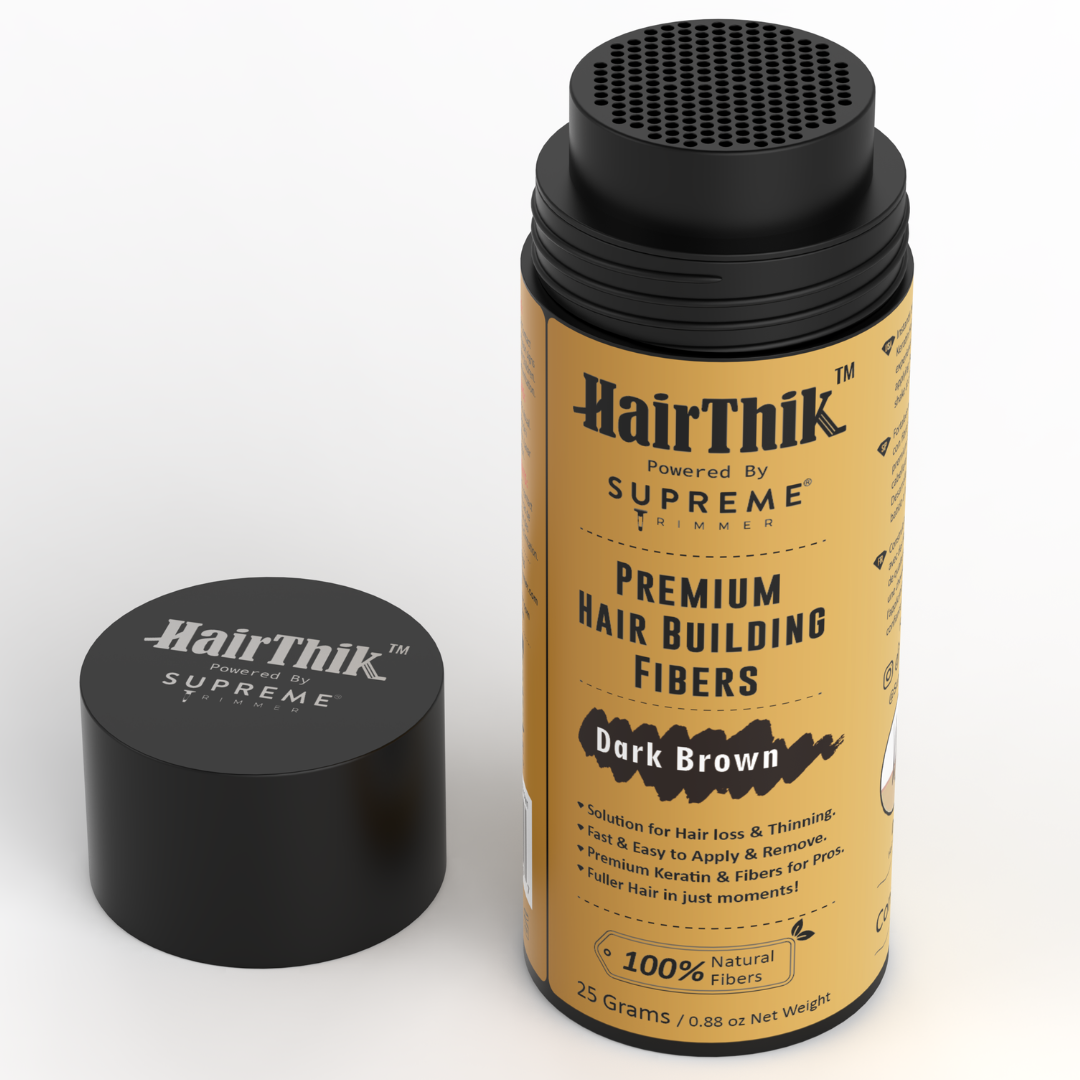 HairThik Hair Fibers - 25 grams - Hair Building Fibers - Supreme Trimmer Mens Trimmer Grooming kit 
#COLOR_DARK BROWN