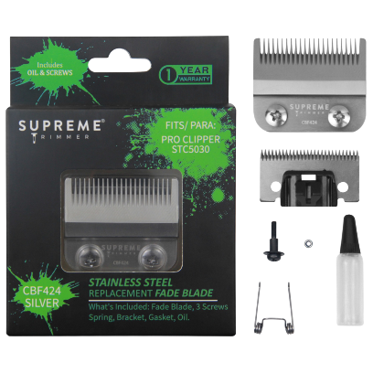 Steel Fade Blade CBF424 - Hair Clipper Replacement Blades - Supreme Trimmer Mens Trimmer Grooming kit 