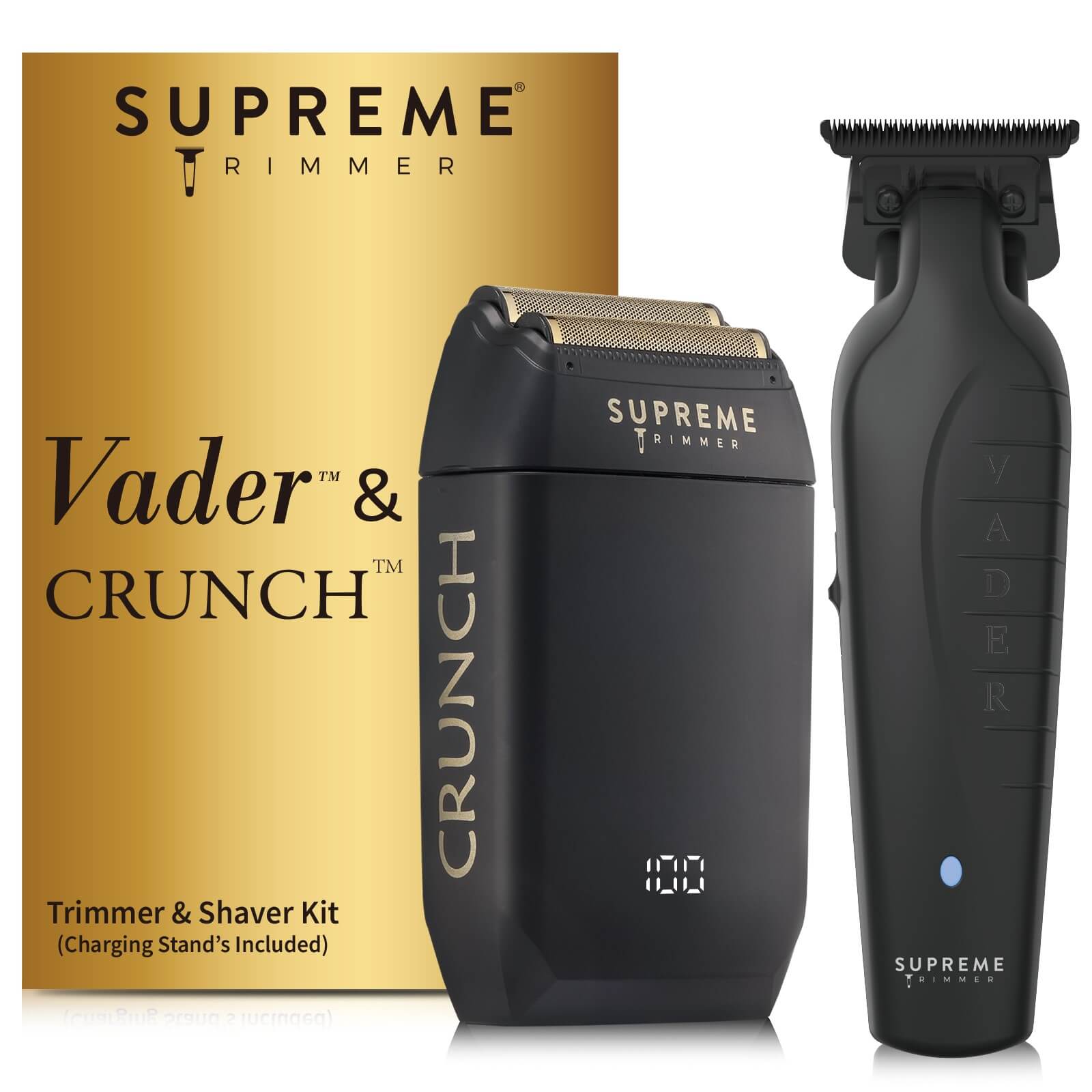 Vader™ Trimmer & Crunch™ Shaver Bundle - Hair trimmer and Electric shaver - Supreme Trimmer Mens Trimmer Grooming kit 