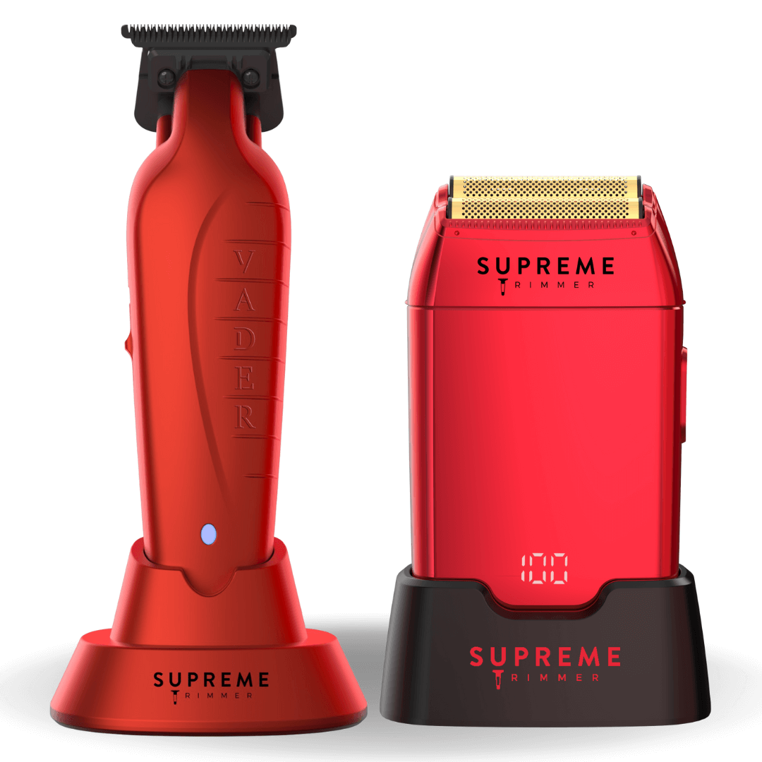 Vader™ Trimmer & Crunch™ Shaver Bundle - Hair trimmer and Electric shaver - Supreme Trimmer Mens Trimmer Grooming kit 
#COLOR_RED